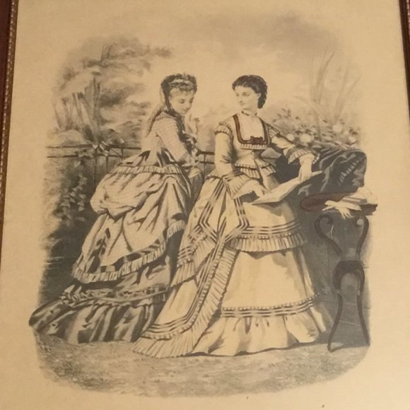 Antique La Mode Illustree framed picture Burreaux du Journal 56 Rue Jacob Paris - Picture 2 of 5